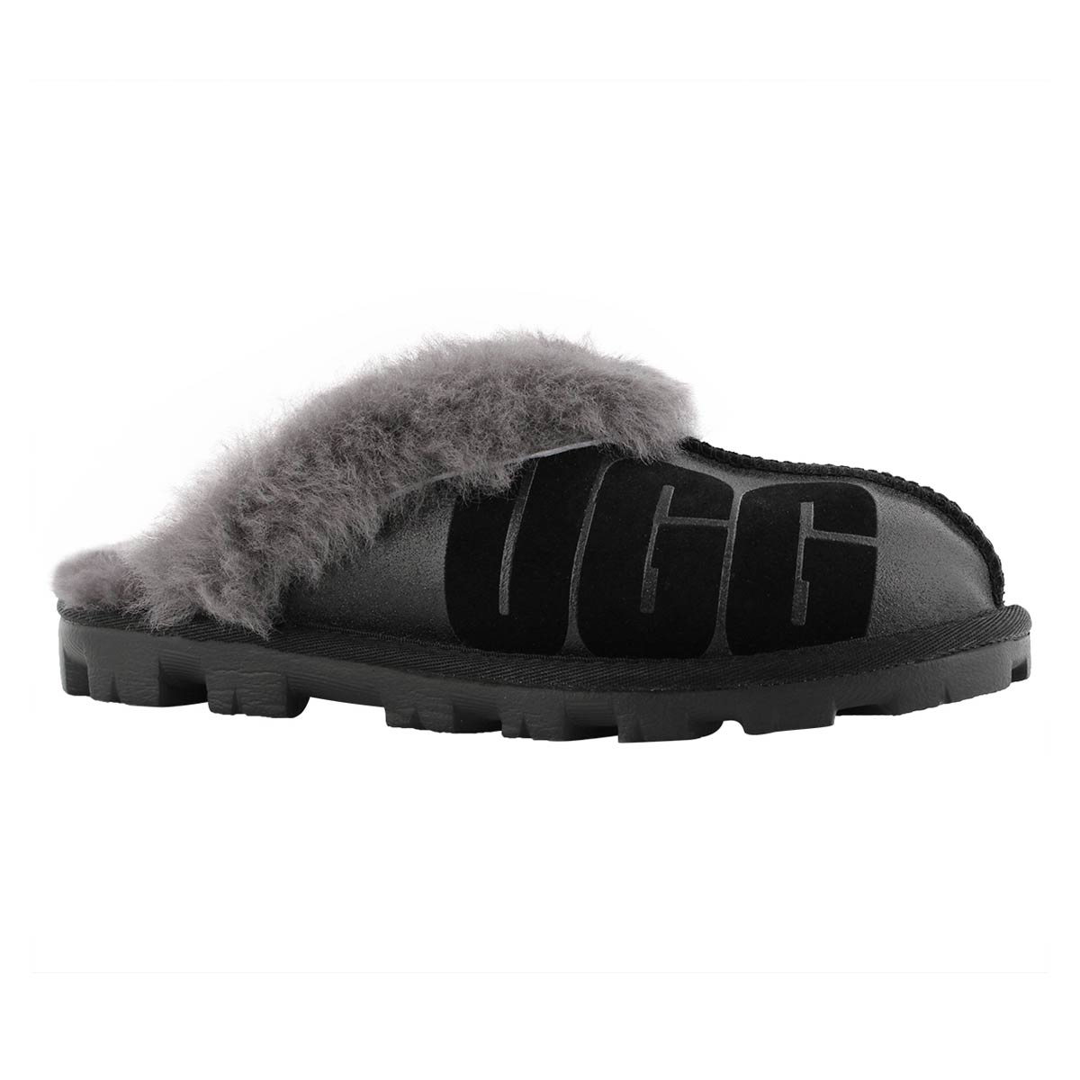 Lds CoquetteUggSparkle blk shpskn slippr