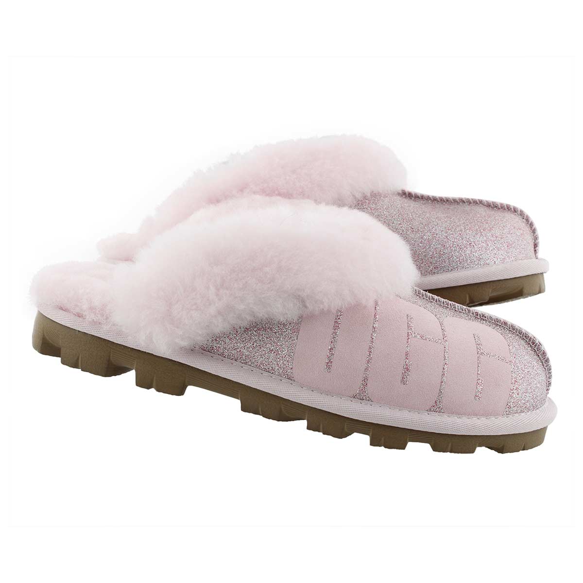 Lds CoquetteUggSparkle pnk shpskn slippr