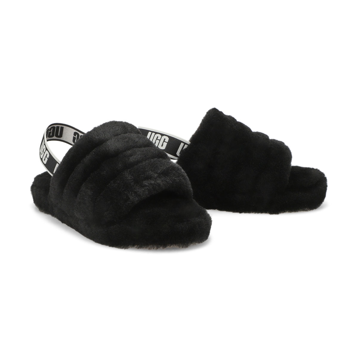 ugg fluff yeah slippers black