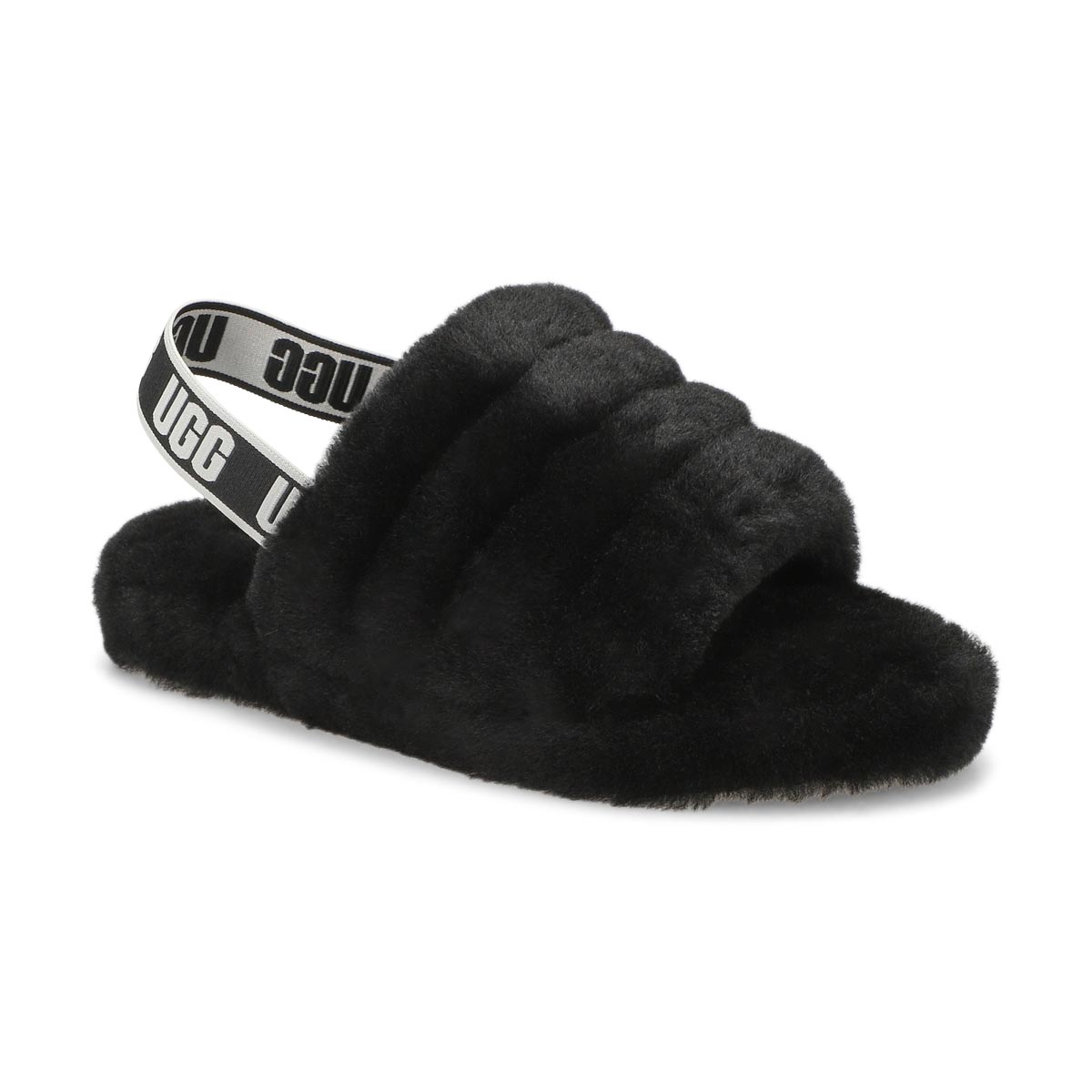 UGG Girl's Fluff Yeah Sheepskin Slipper - Bla | SoftMoc.com