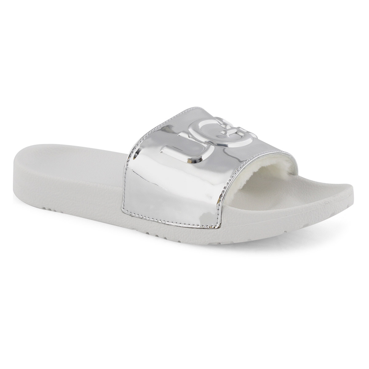 Lds Royale Graphic Metallic slvr sandal