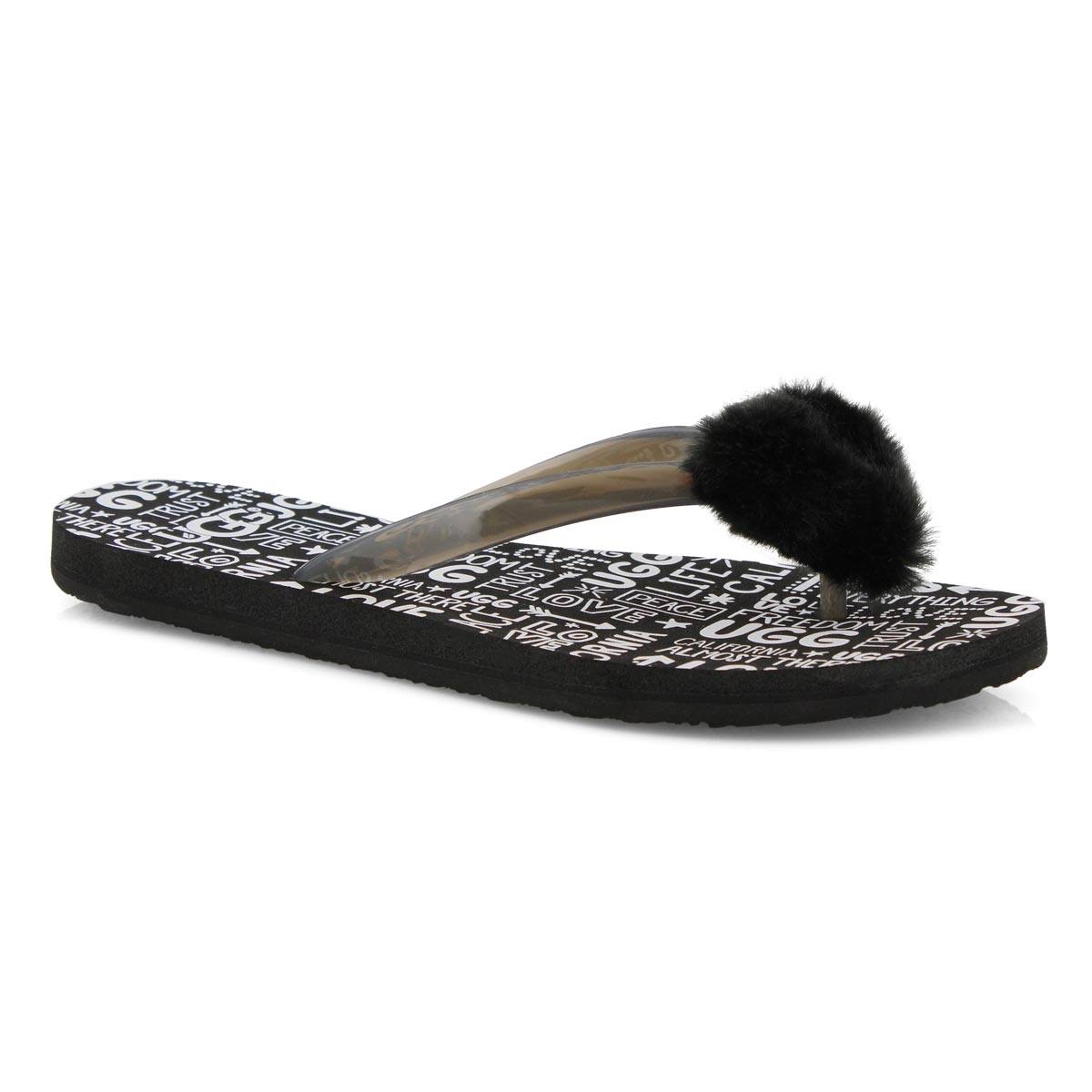 Lds Simi Fluff Manifesto blk thong sndl