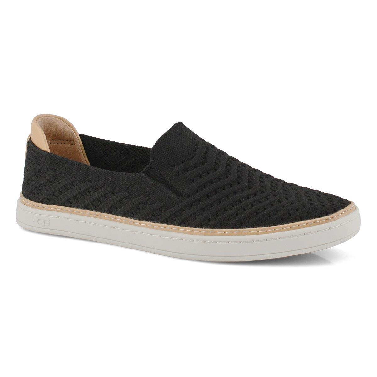 Lds Sammy Chevron blk casual slip on
