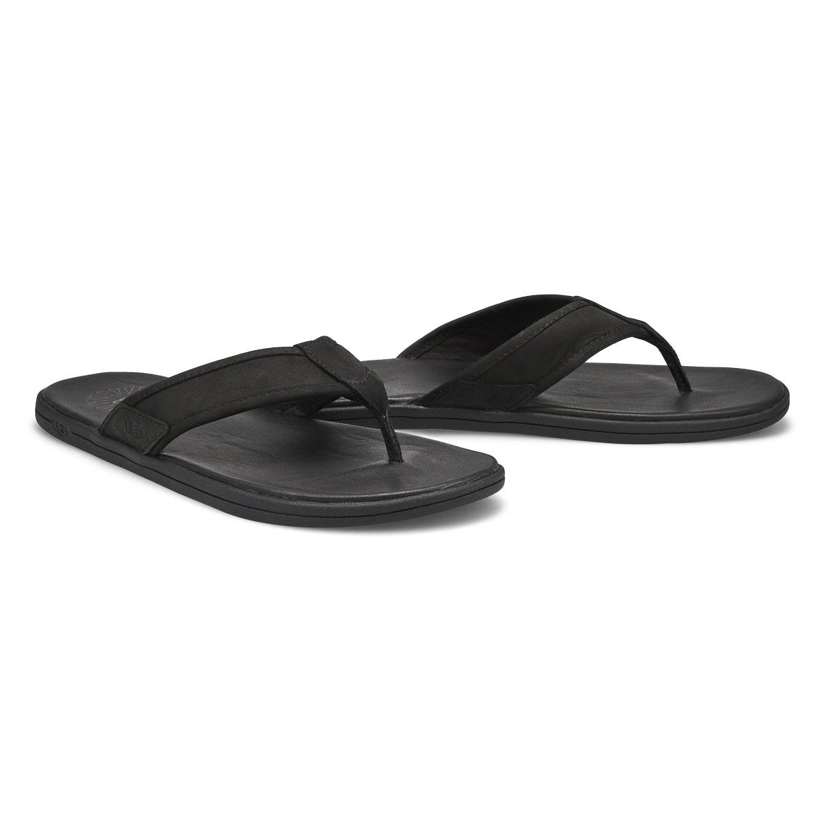 mens black thong sandals
