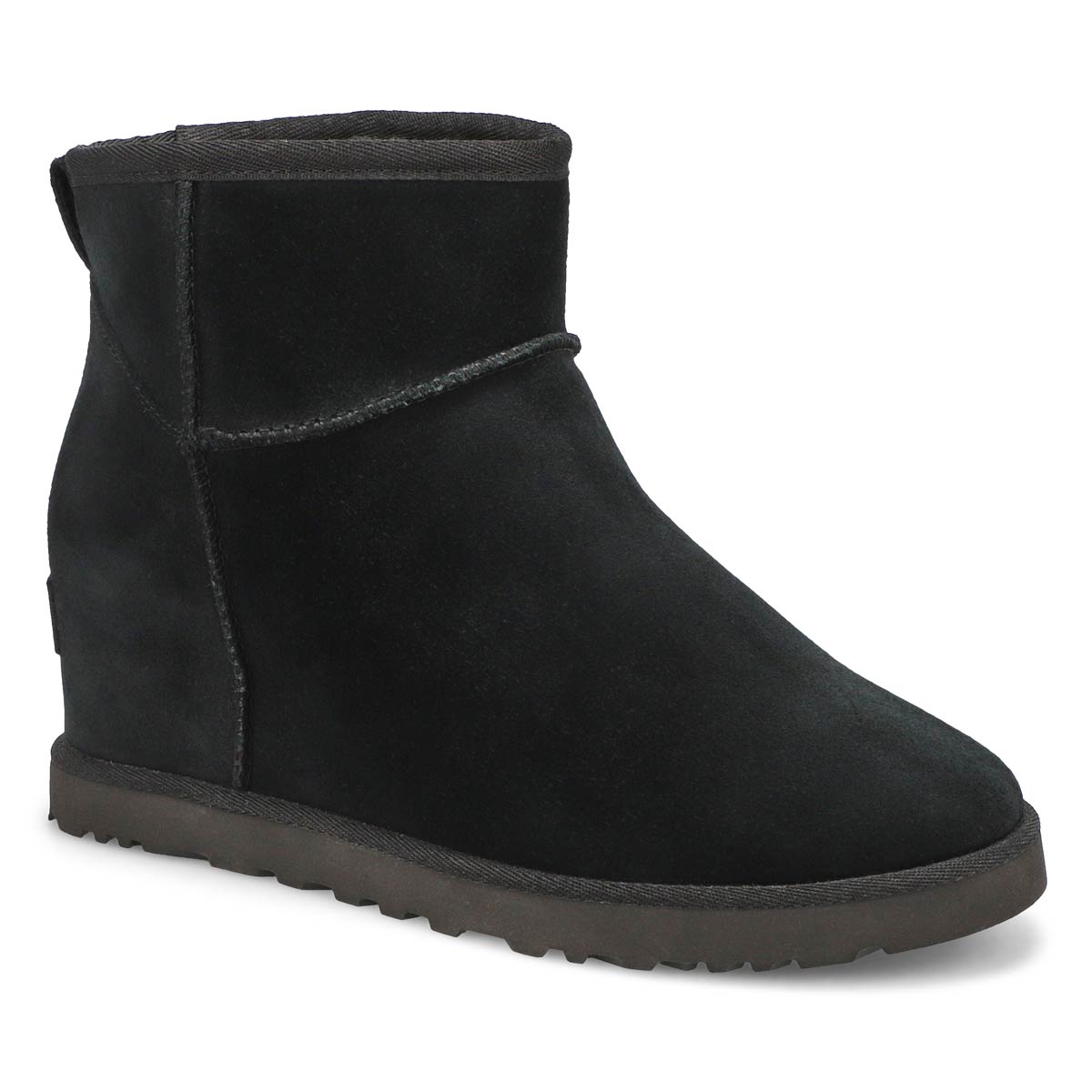 UGG Women's CLASSIC FEMME MINI blk sheepskin | SoftMoc.com