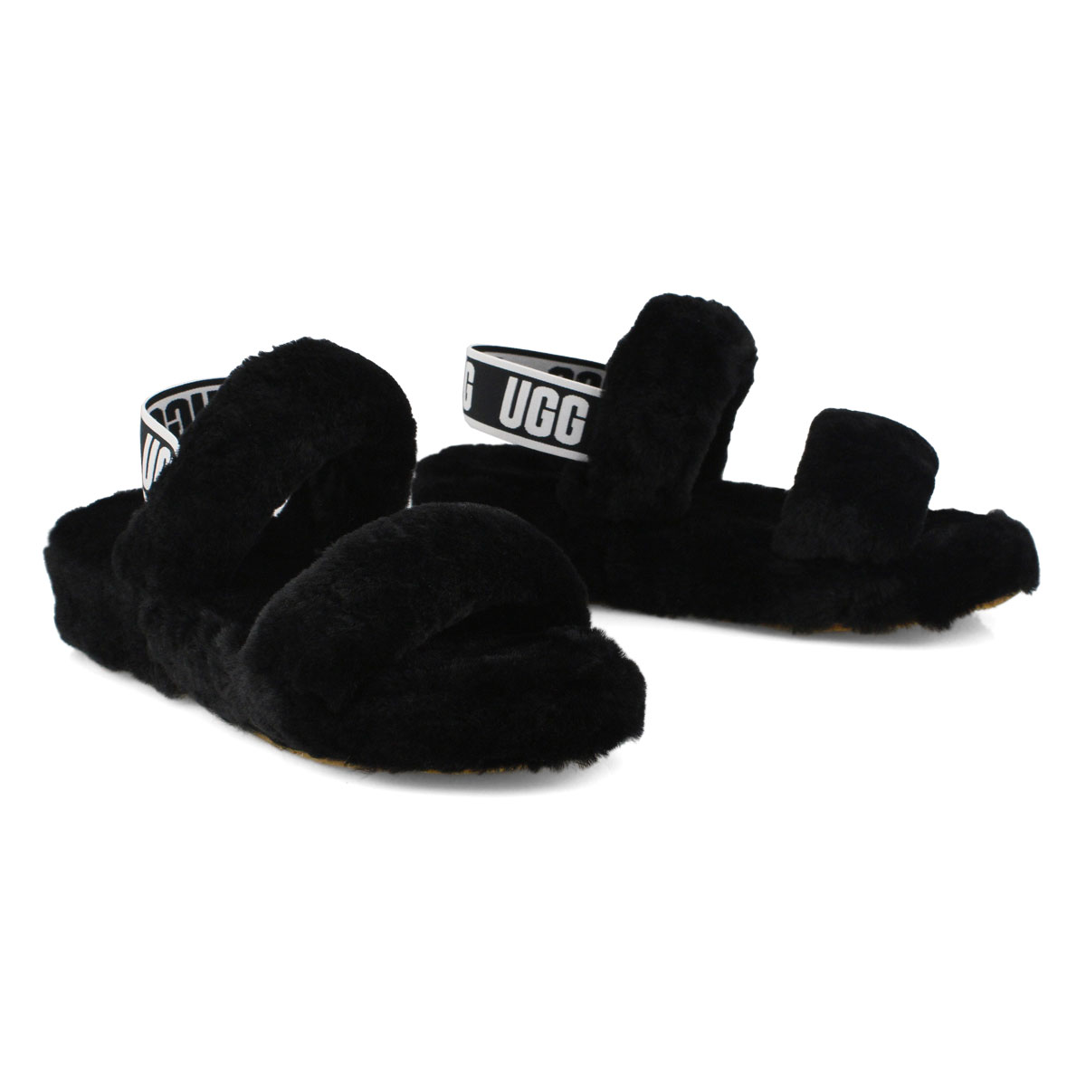 UGG Women's Oh Yeah Sheepskin Slipper - Black | SoftMoc.com