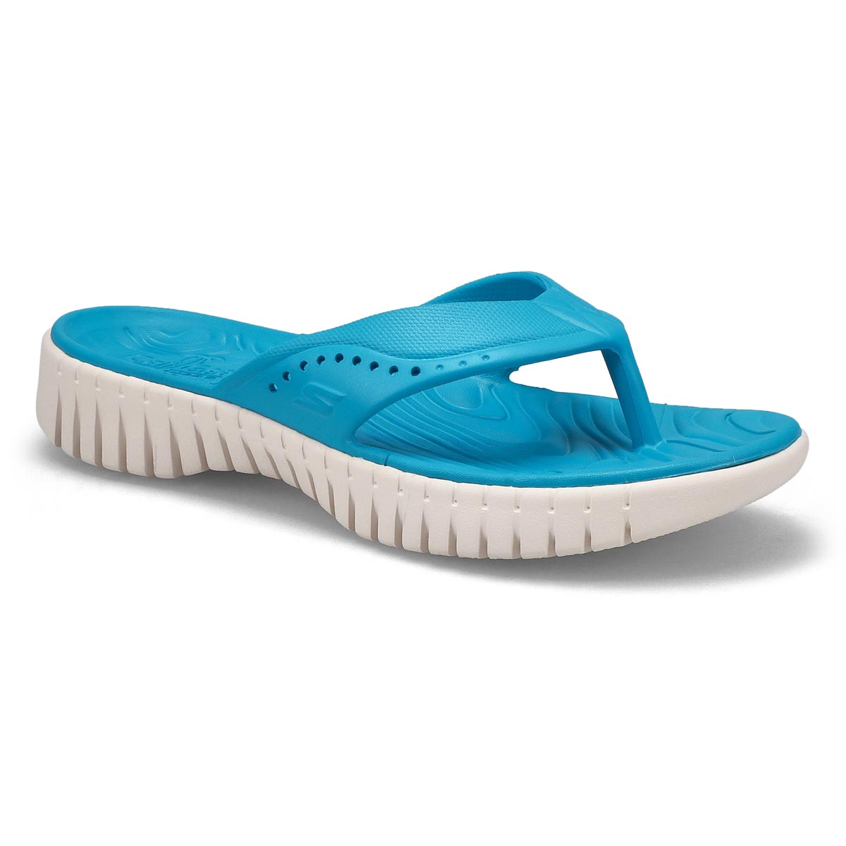 Lds Go Walk Smart blue thong sandal