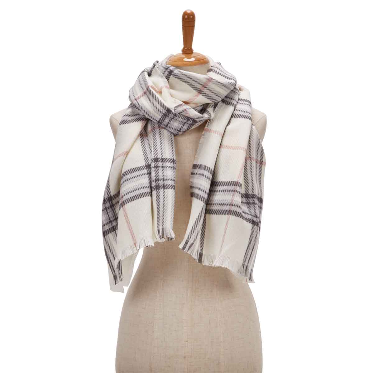 Women's FRAAS PLAID ivory scarf
