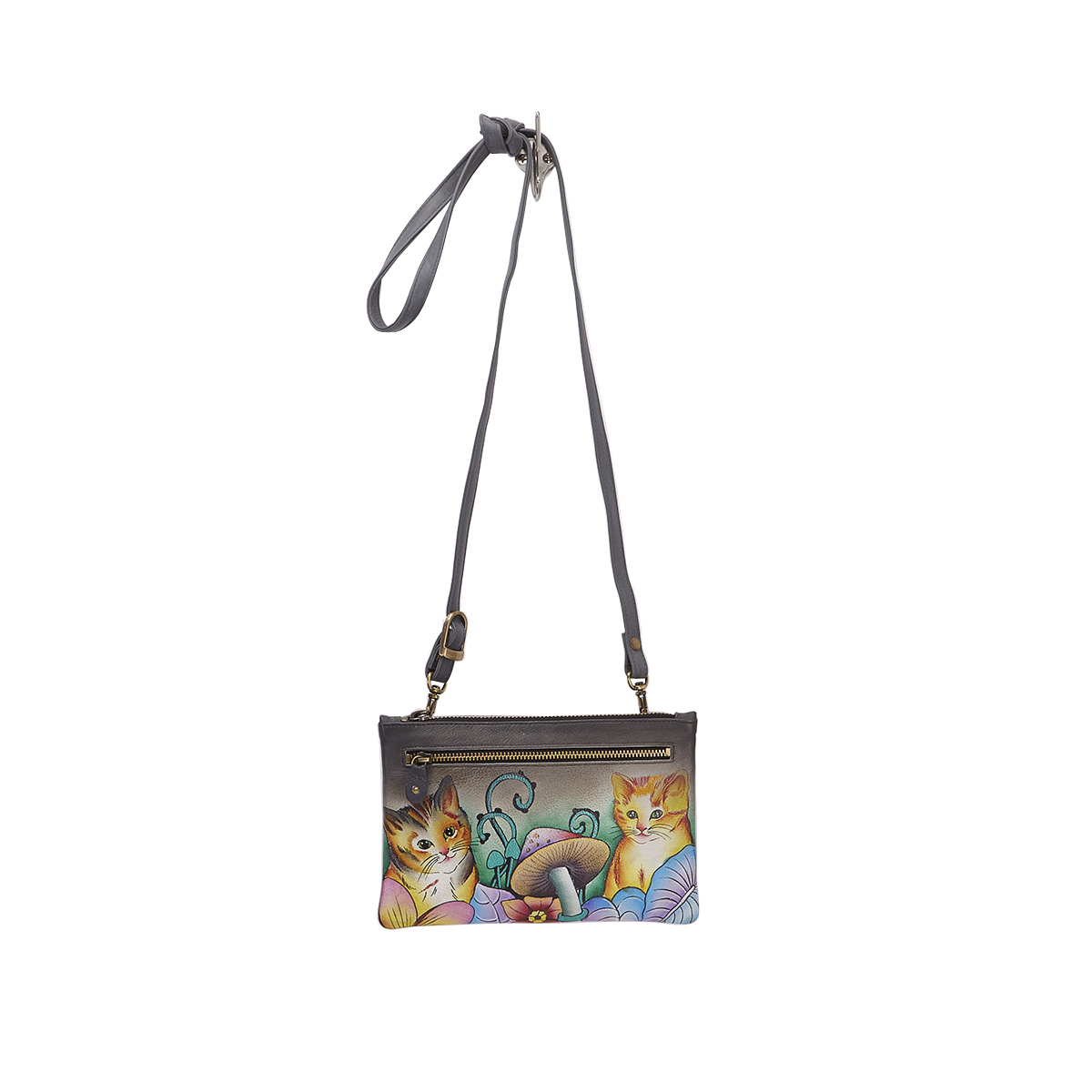 Printed Cats In Wonderland clutch