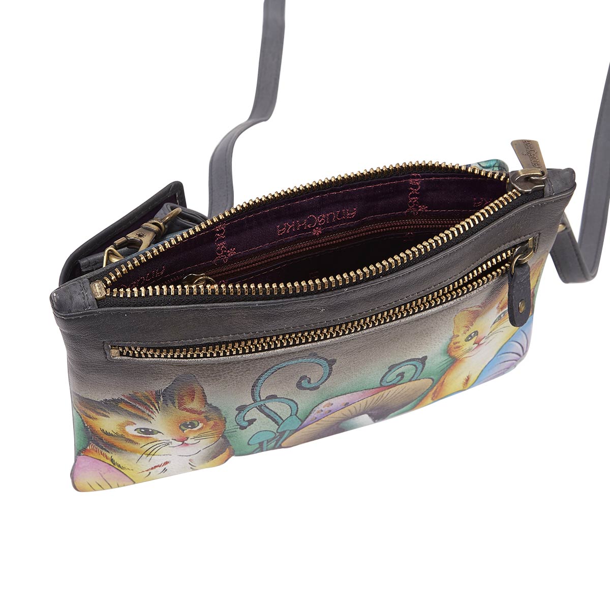 Printed Cats In Wonderland clutch