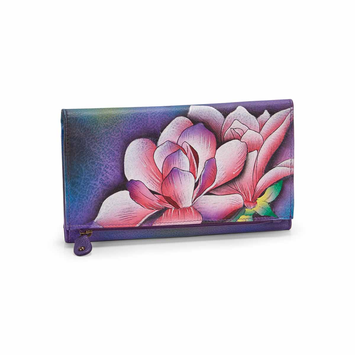 Painted lthr Magnolia Melody wallet
