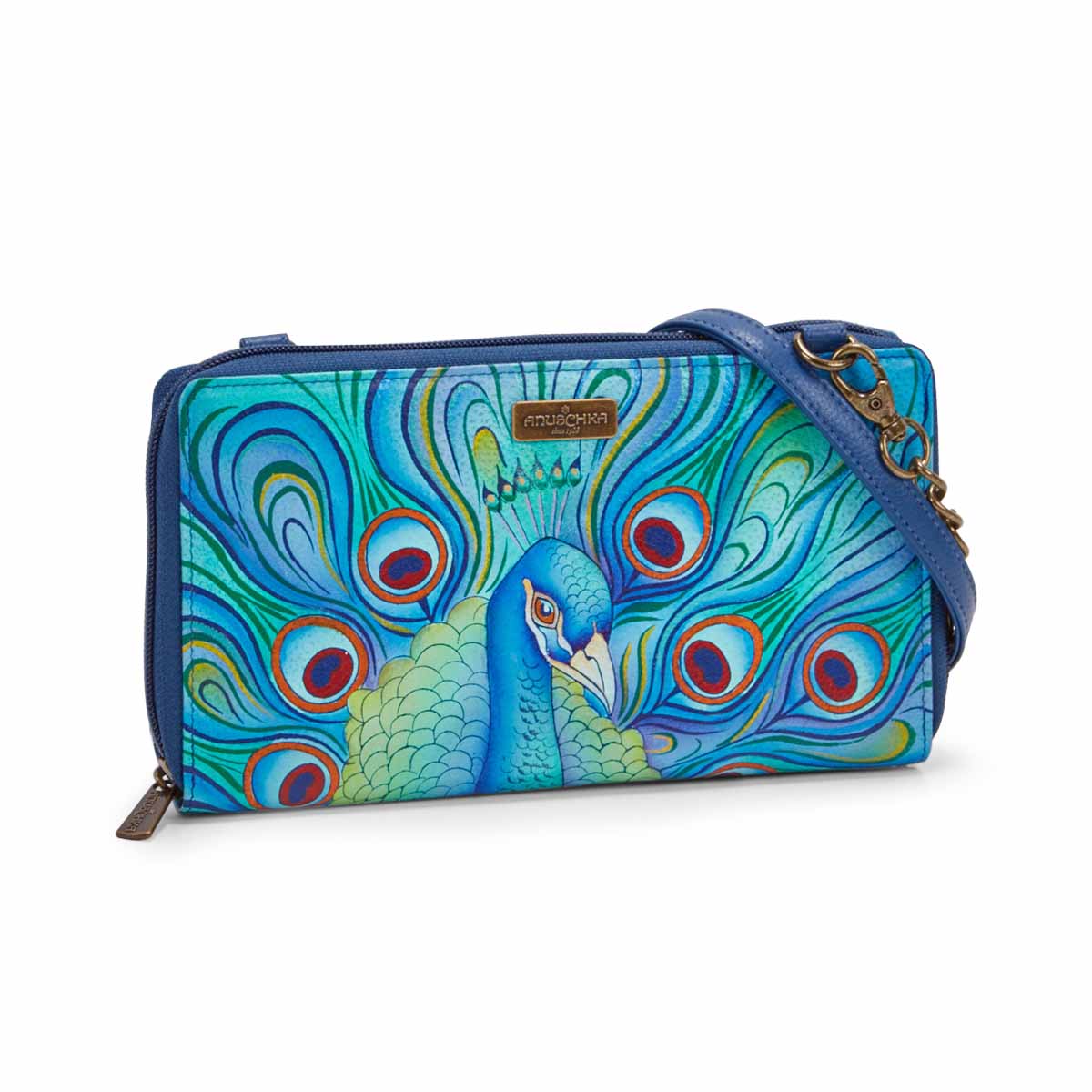 Women's JEWELED PLUME crossbody clutch