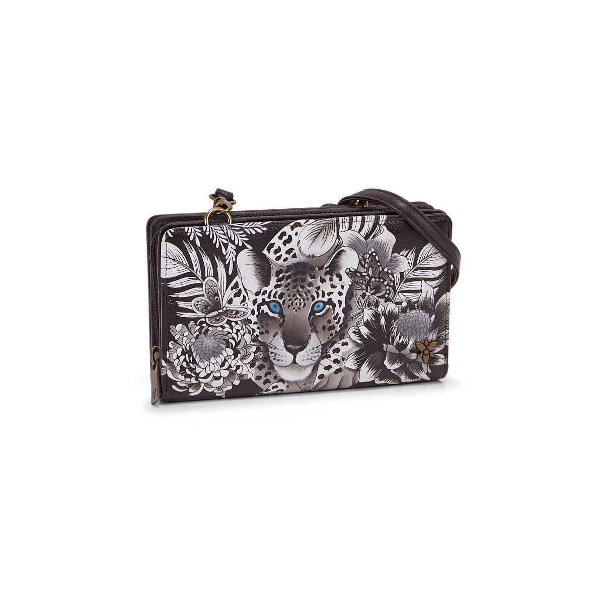 Painted lthr Cleopatra's Leopard wallet