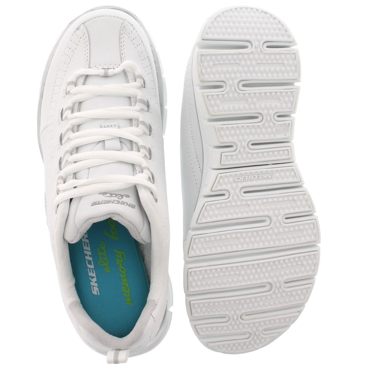 Lds Elite Status wht laceup sneaker-Wide