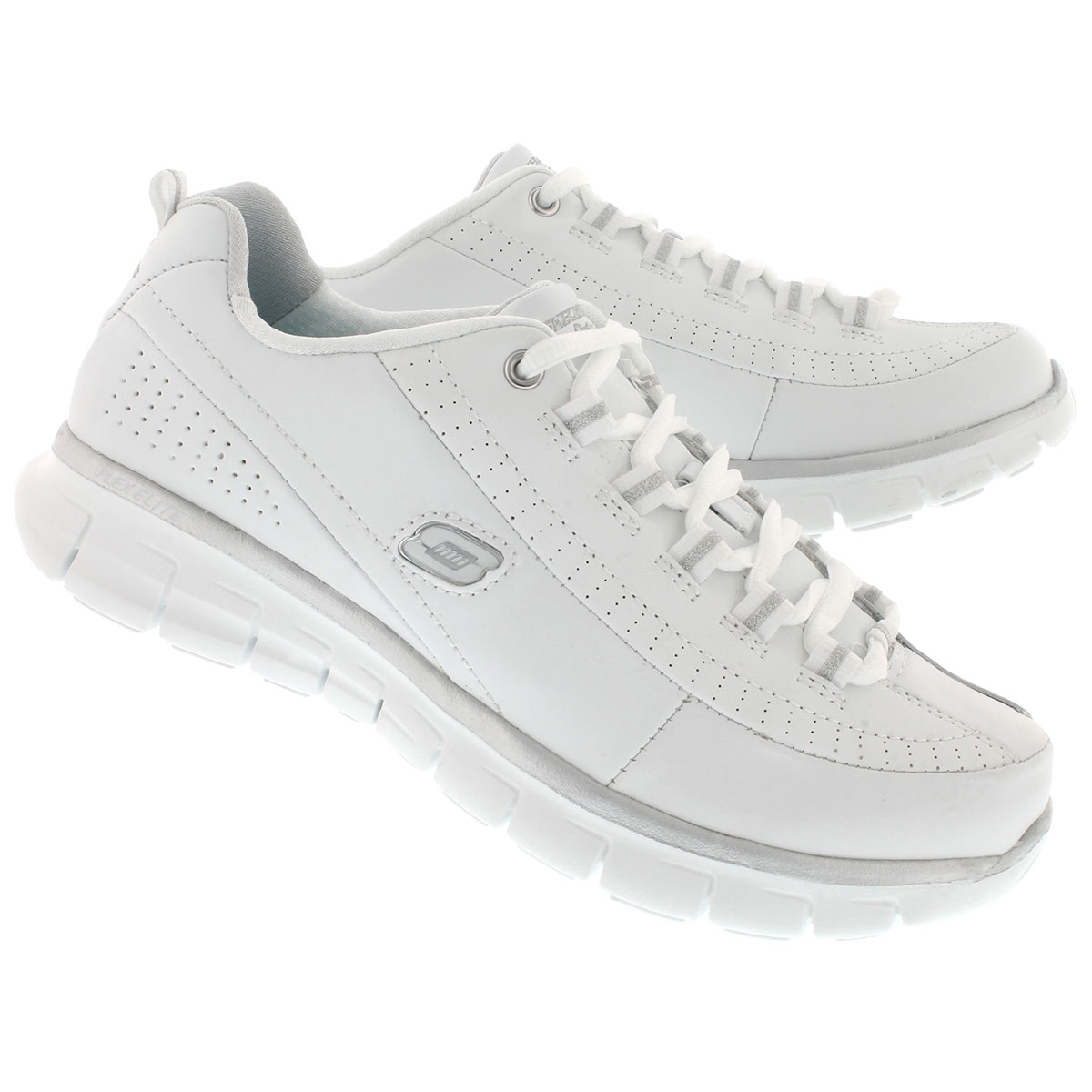 Lds Elite Status wht laceup sneaker-Wide