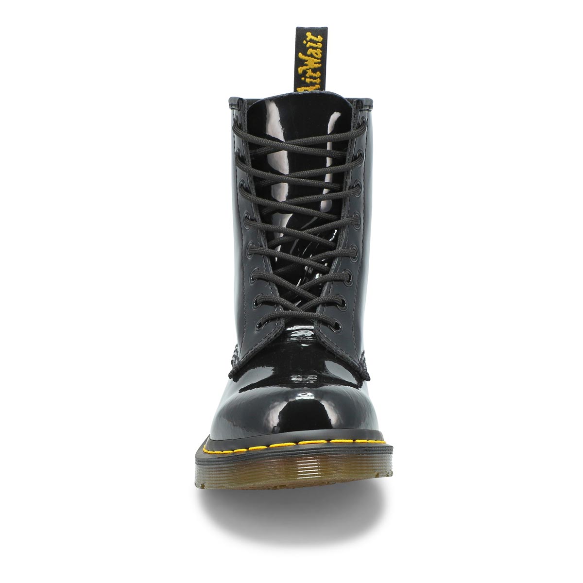 Lds 1460 8 eye black pat leather boot