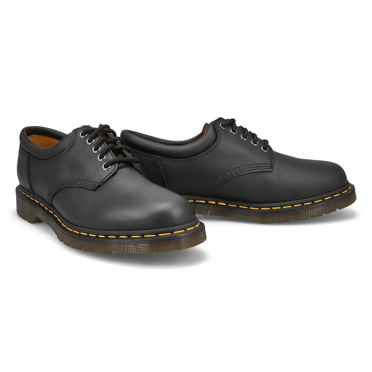 Mens 8053 5-Eye black leather oxfords