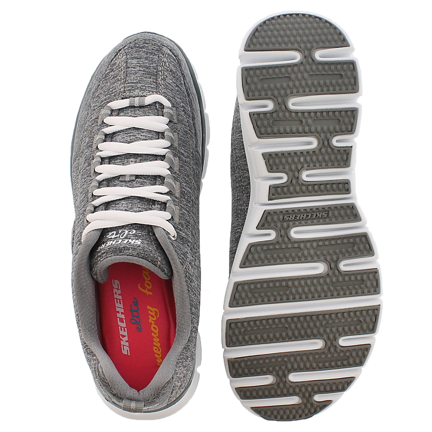Lds Spot On gry lace up running shoe