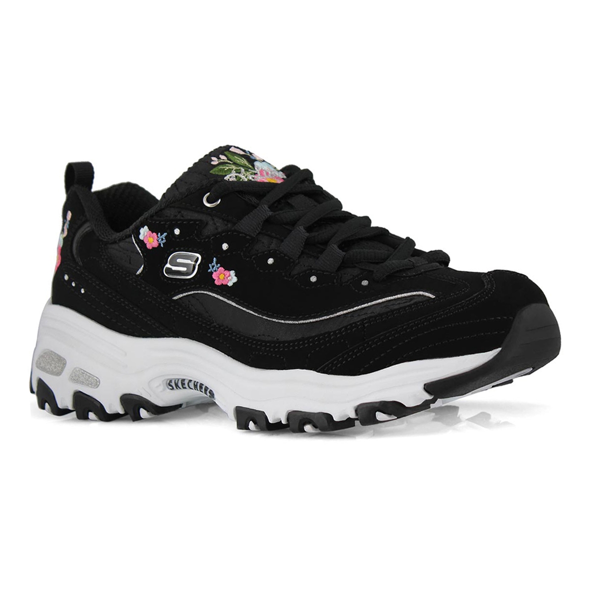 Lds D'Lites Bright Blossoms blk snkr