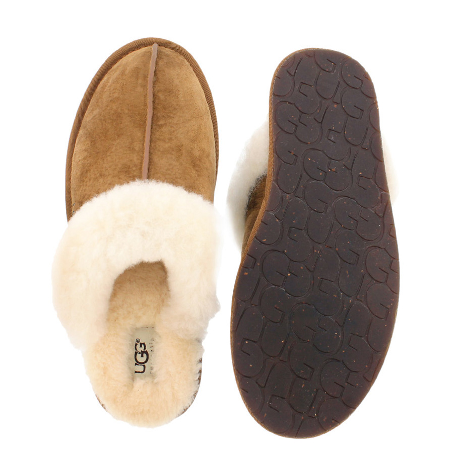 Lds Scuffette chestnut sheepskin slipper