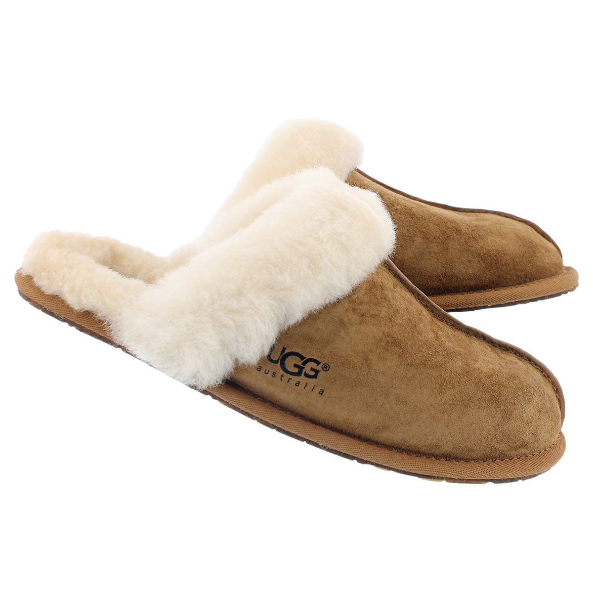 Lds Scuffette chestnut sheepskin slipper