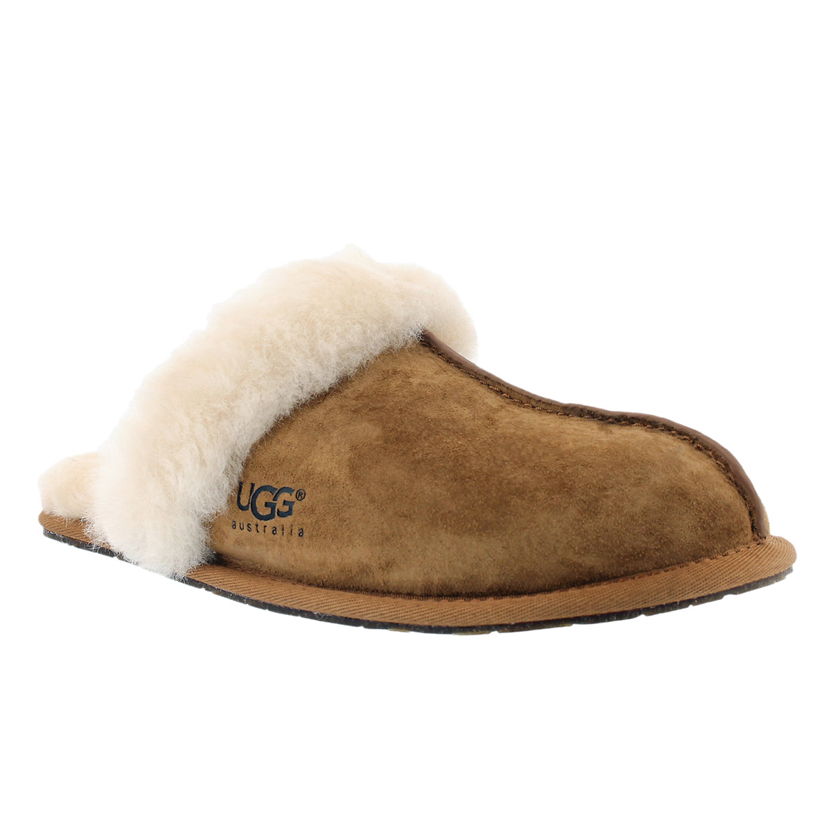 Lds Scuffette chestnut sheepskin slipper