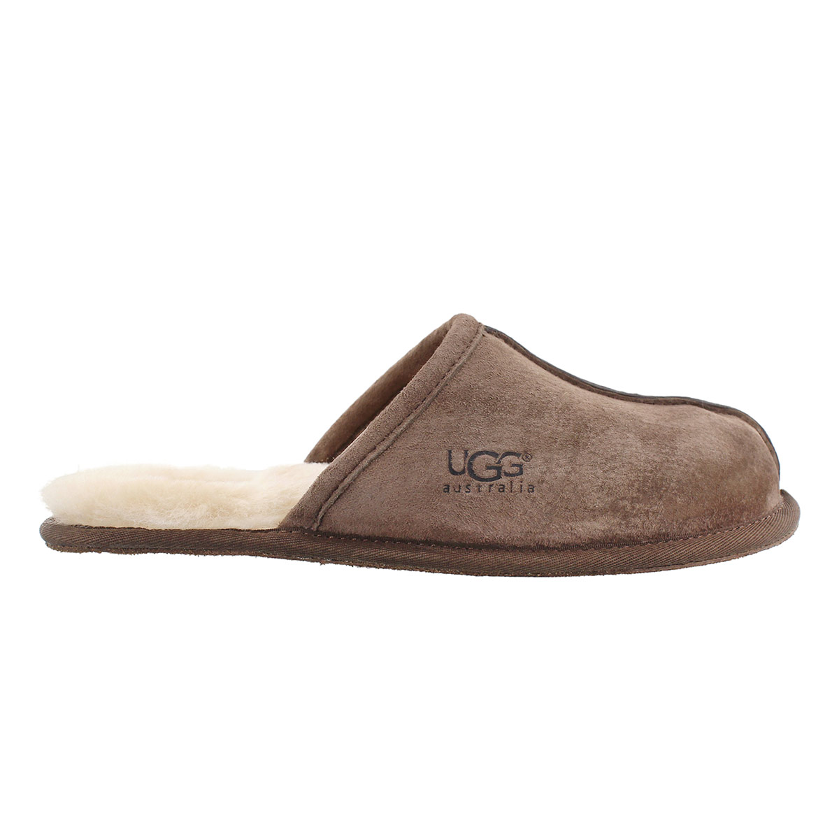 Mns Scuff espresso sheepskin slipper