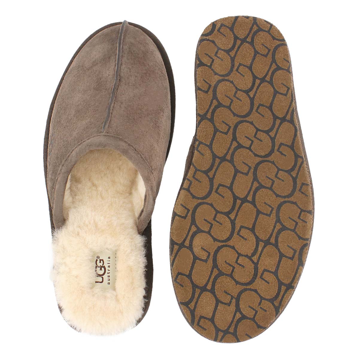 Mns Scuff espresso sheepskin slipper