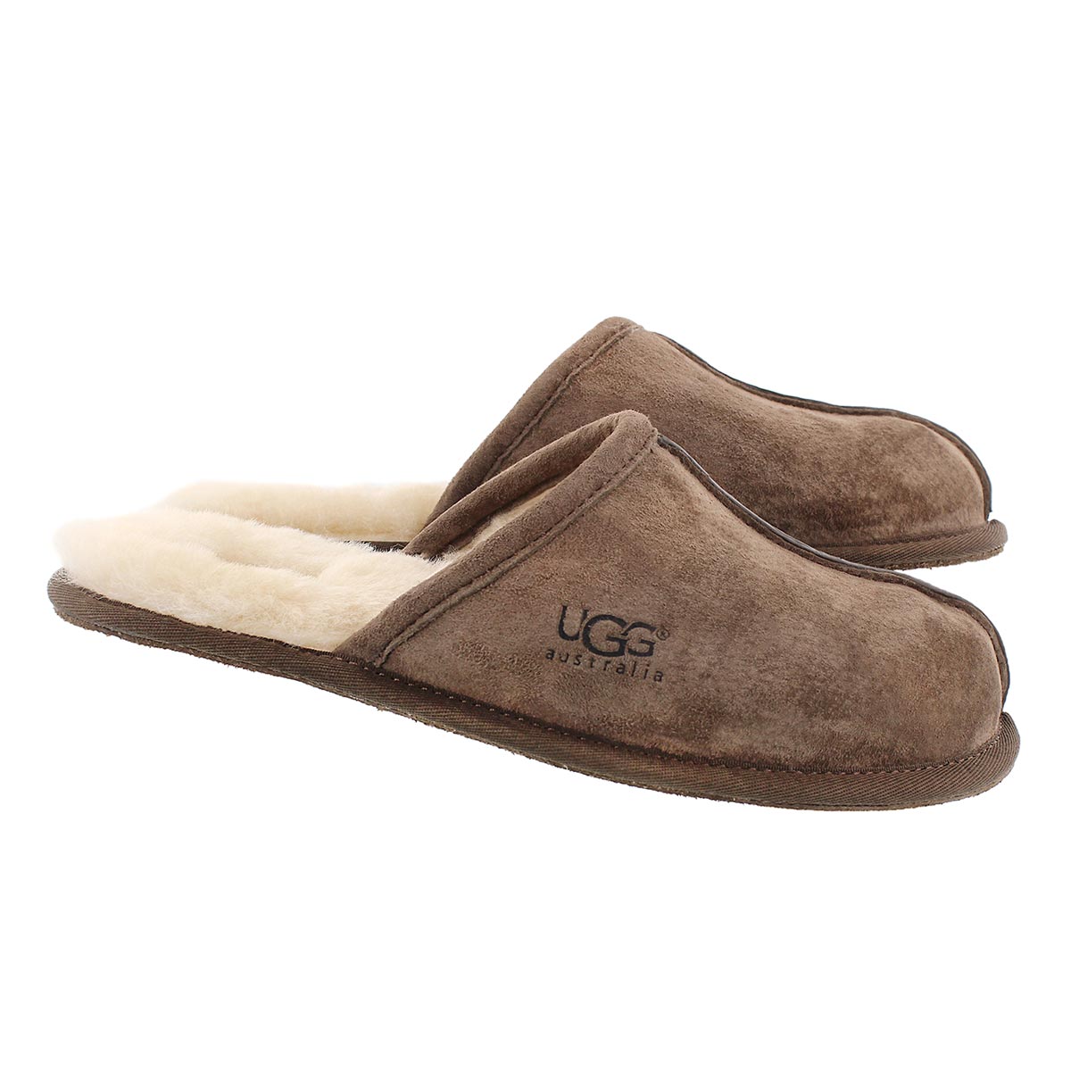 Mns Scuff espresso sheepskin slipper
