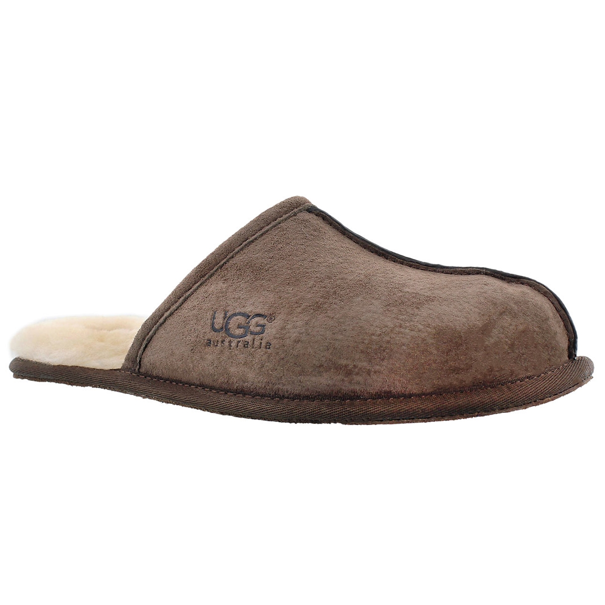 Men's SCUFF espresso suede/sheepskin slippers