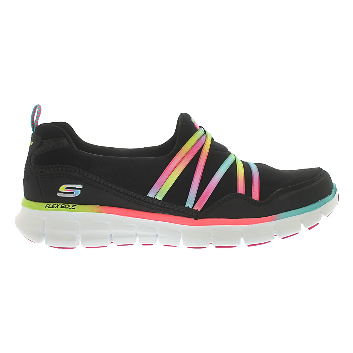 Lds Scene Stealer blk/mlti bungee slipon