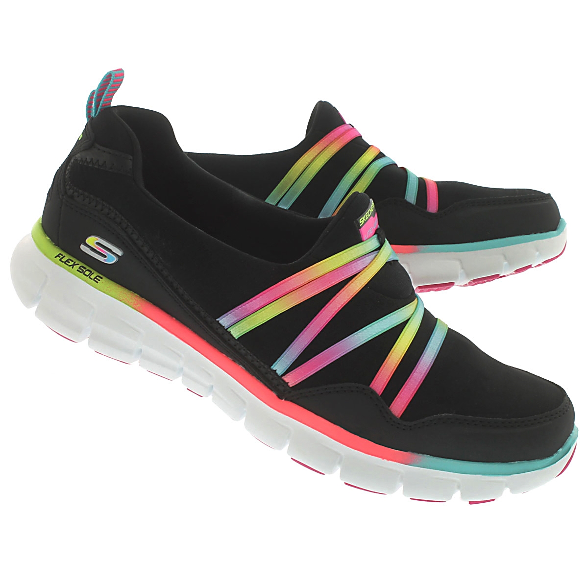 Lds Scene Stealer blk/mlti bungee slipon
