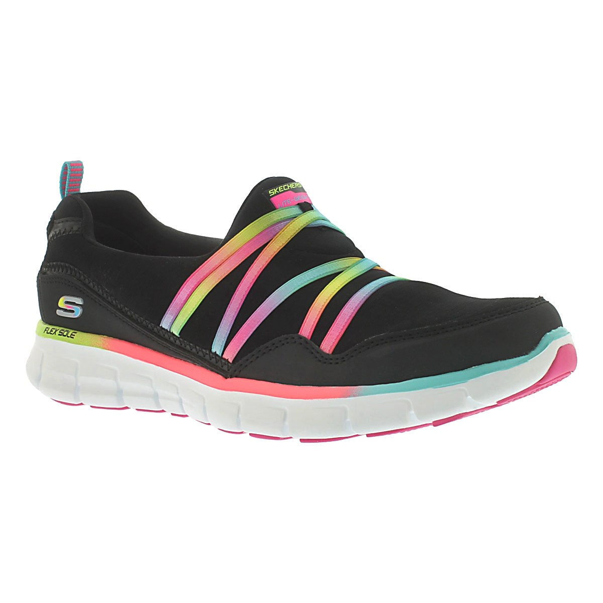 Lds Scene Stealer blk/mlti bungee slipon
