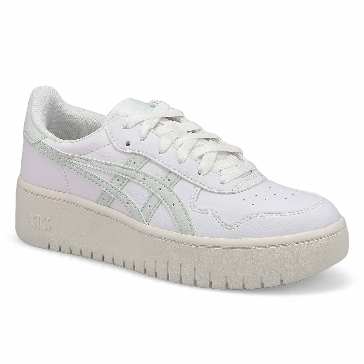 Ladies Japan S Platform Sneaker - White/Aqua