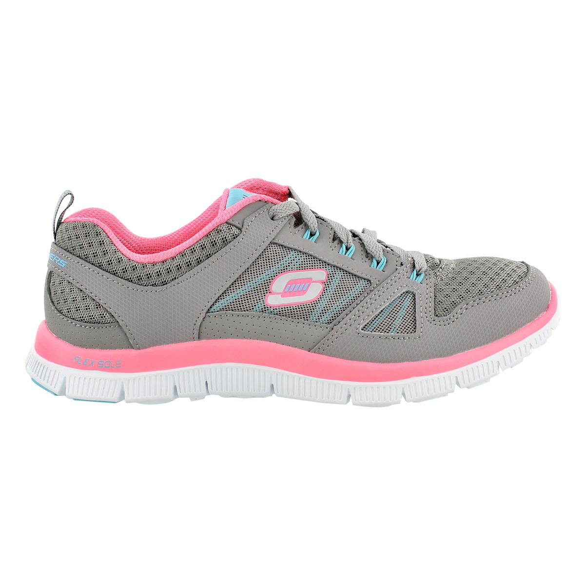Lds Adaptable gry/pink lace up runner