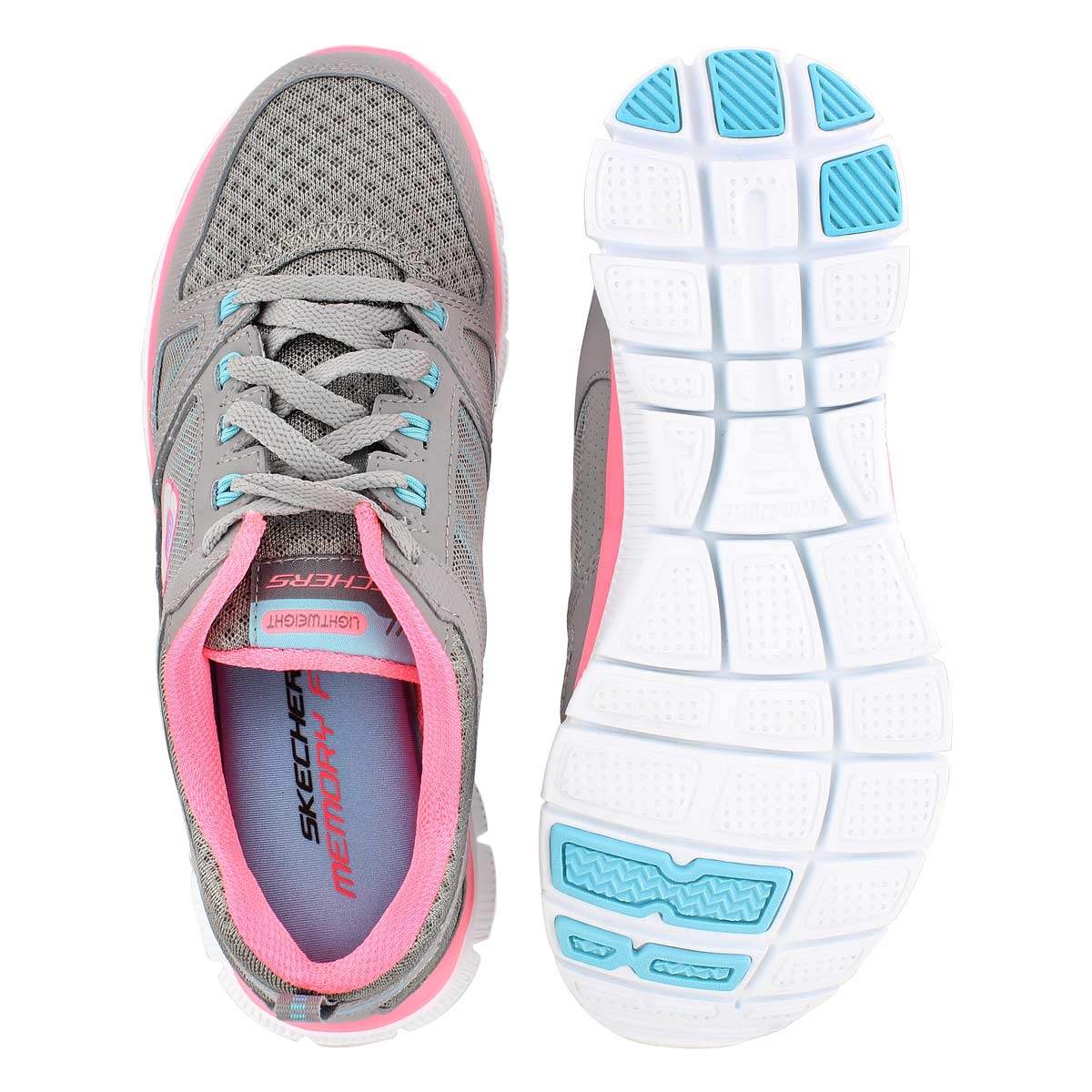 Lds Adaptable gry/pink lace up runner