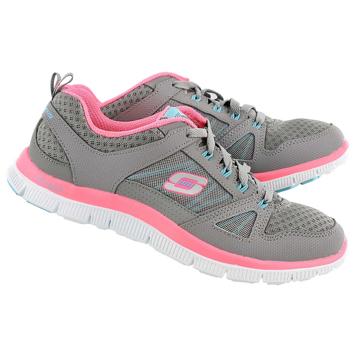 Lds Adaptable gry/pink lace up runner