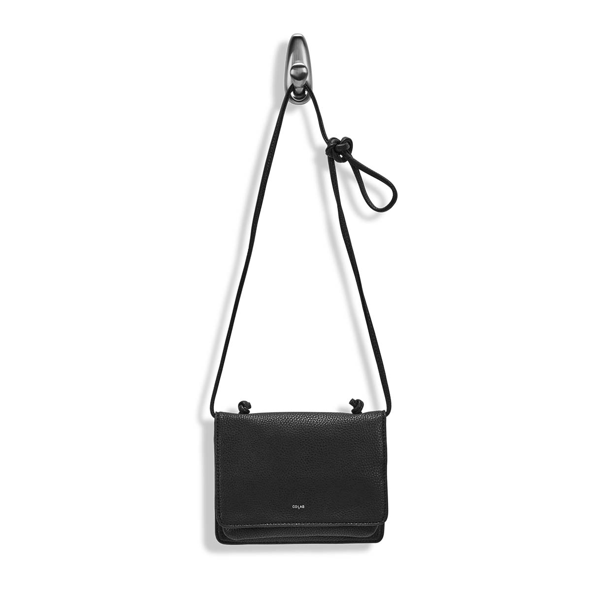 Lds black frnt flap cross body organizer