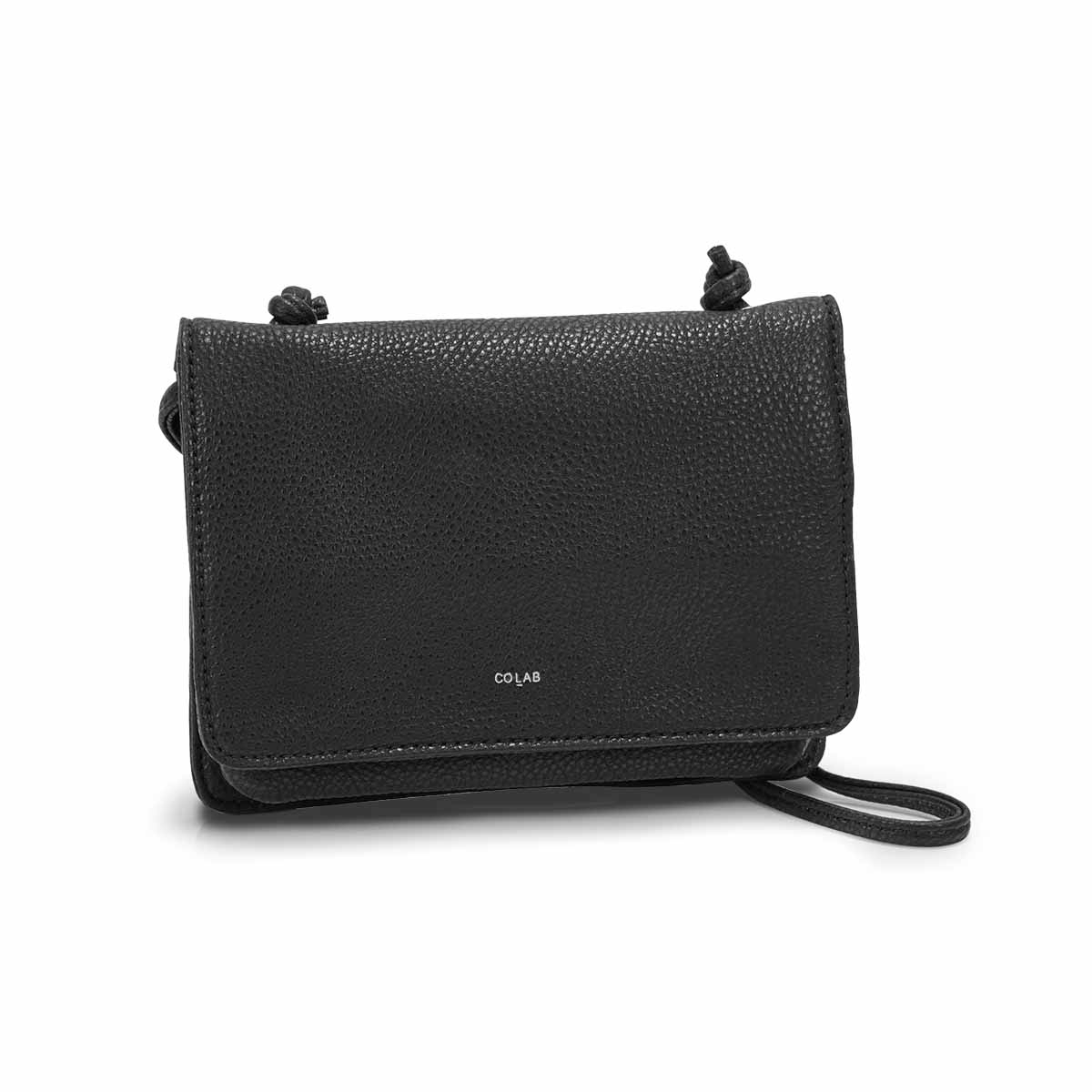Lds black frnt flap cross body organizer