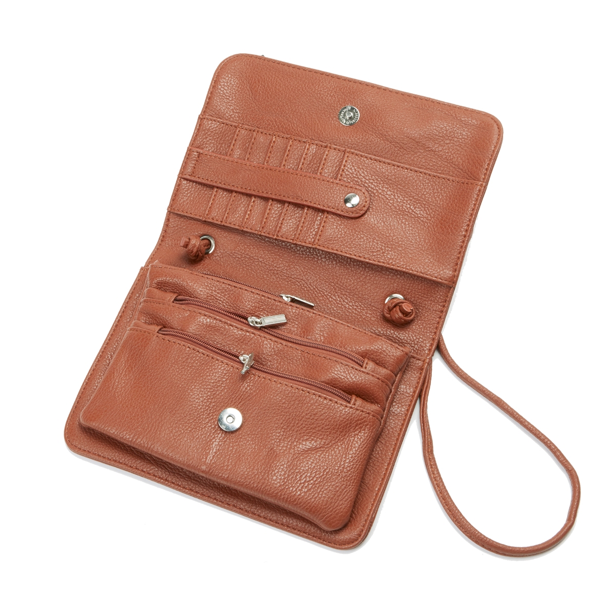 Lds cognc frnt flap cross body organizer
