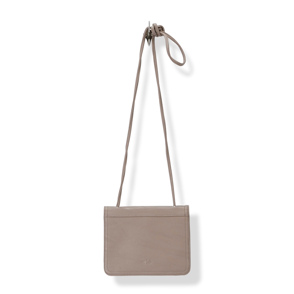 Lds taupe frnt flap cross body organizer