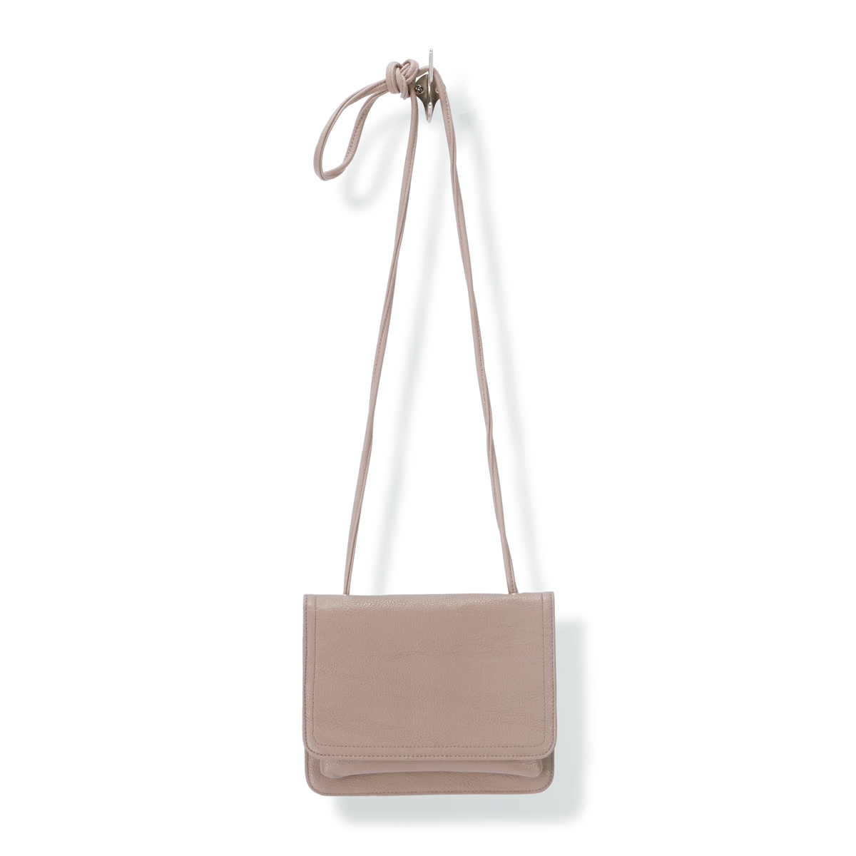 Lds taupe frnt flap cross body organizer