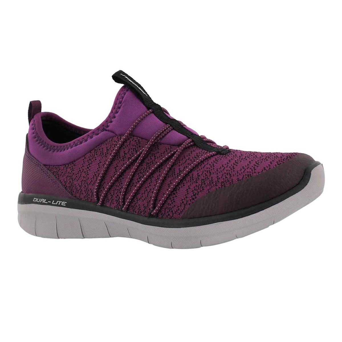Lds Synergy 2.0 ppl/blk slip on sneaker