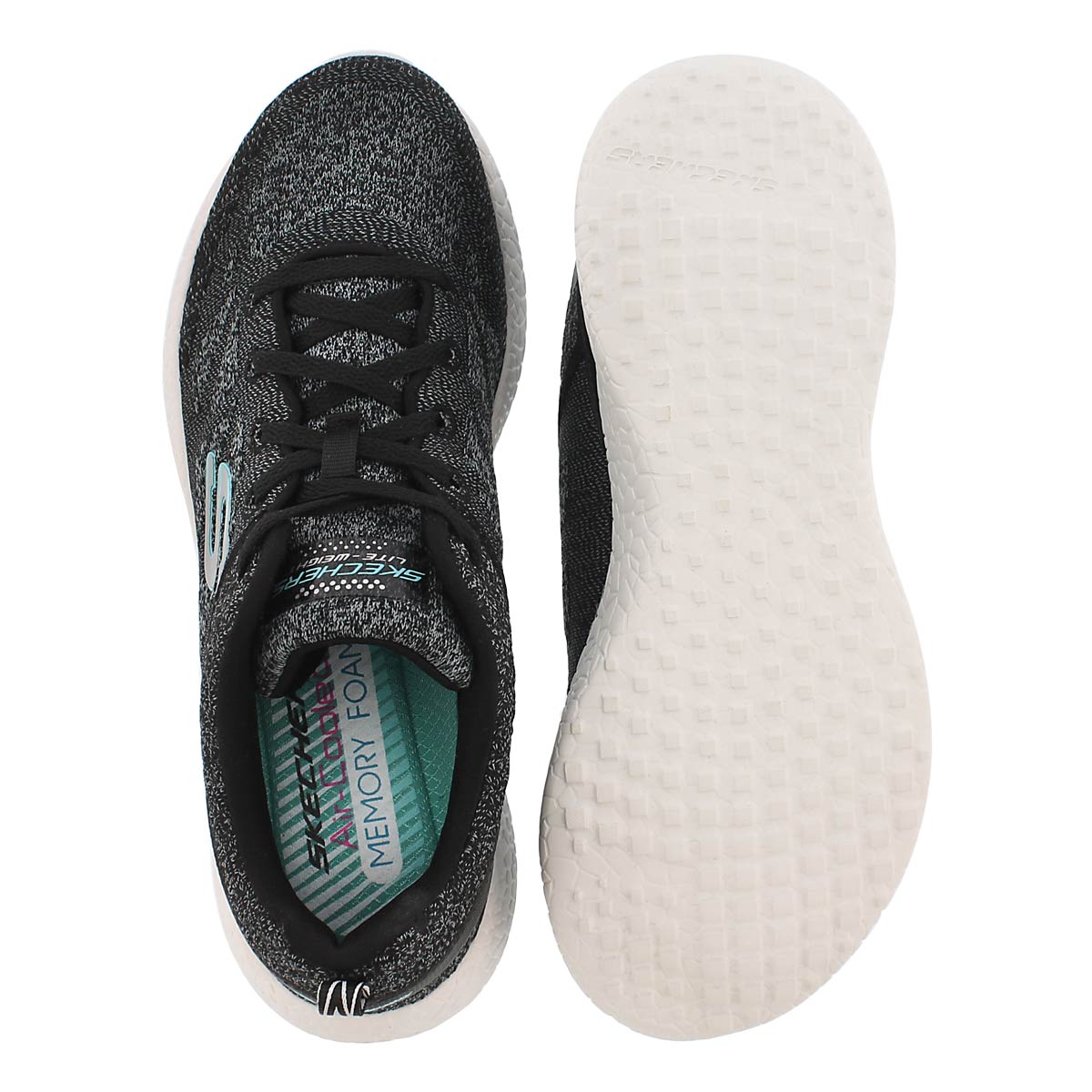 Lds Burst black lace up running shoe