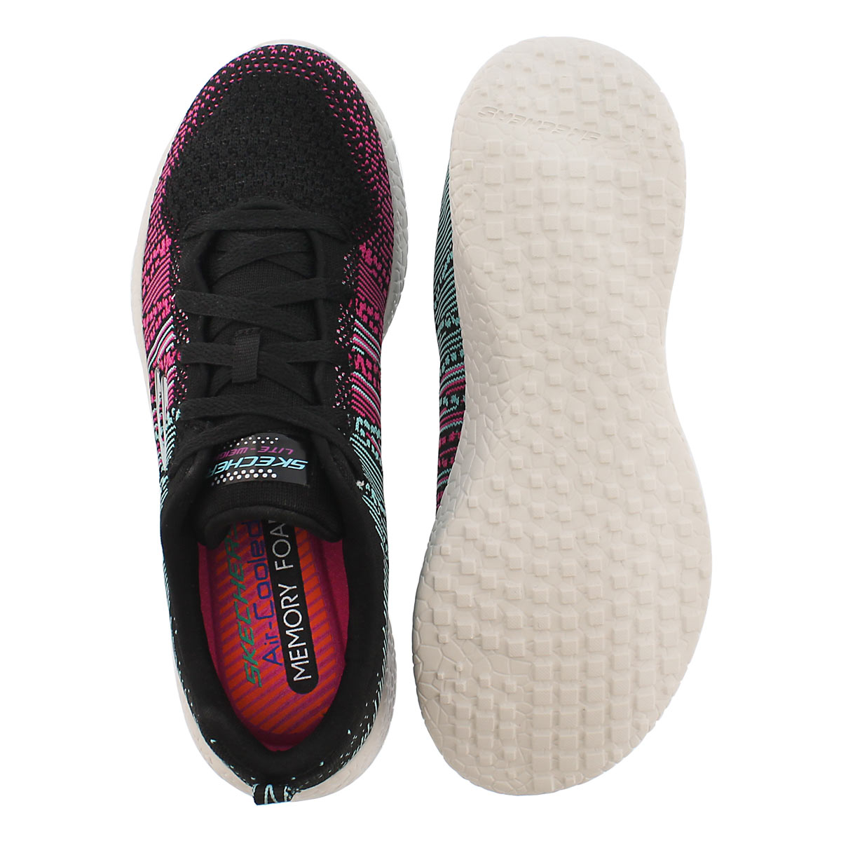 Lds Ellipse blk/mlt lace up running shoe