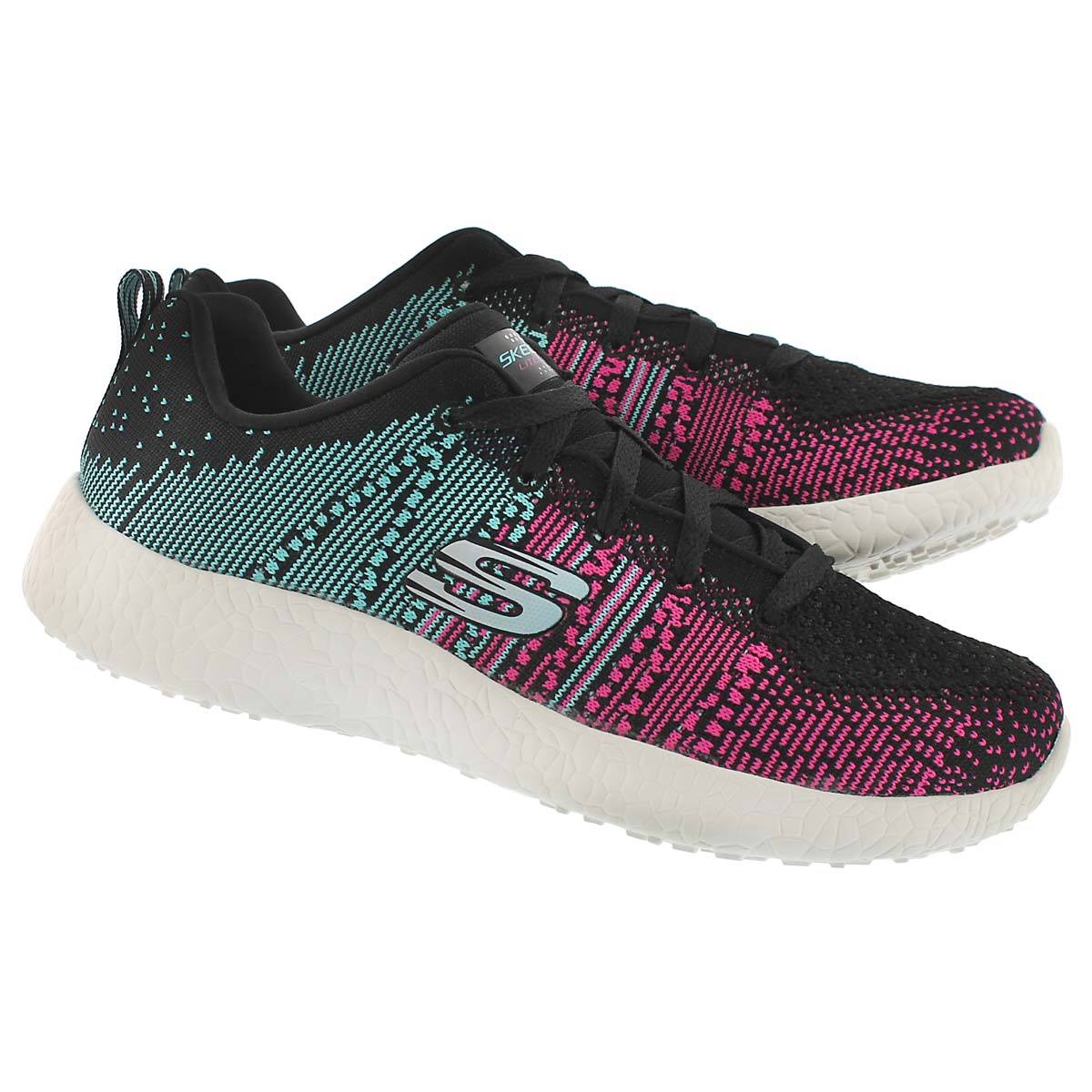 Lds Ellipse blk/mlt lace up running shoe