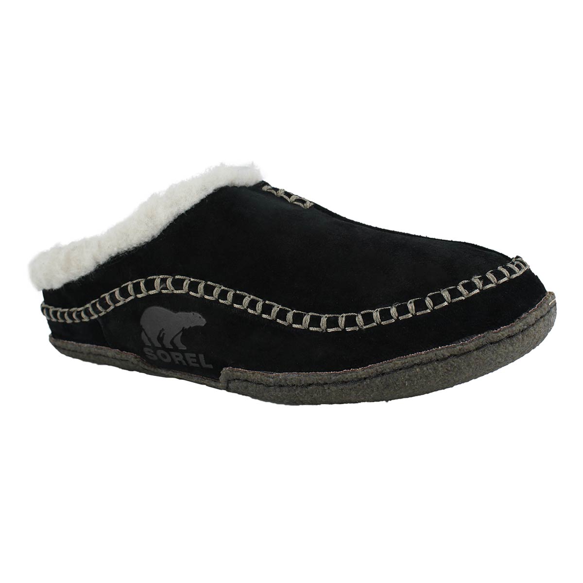 Mns Falcon Ridge blk/dk gry open slipper