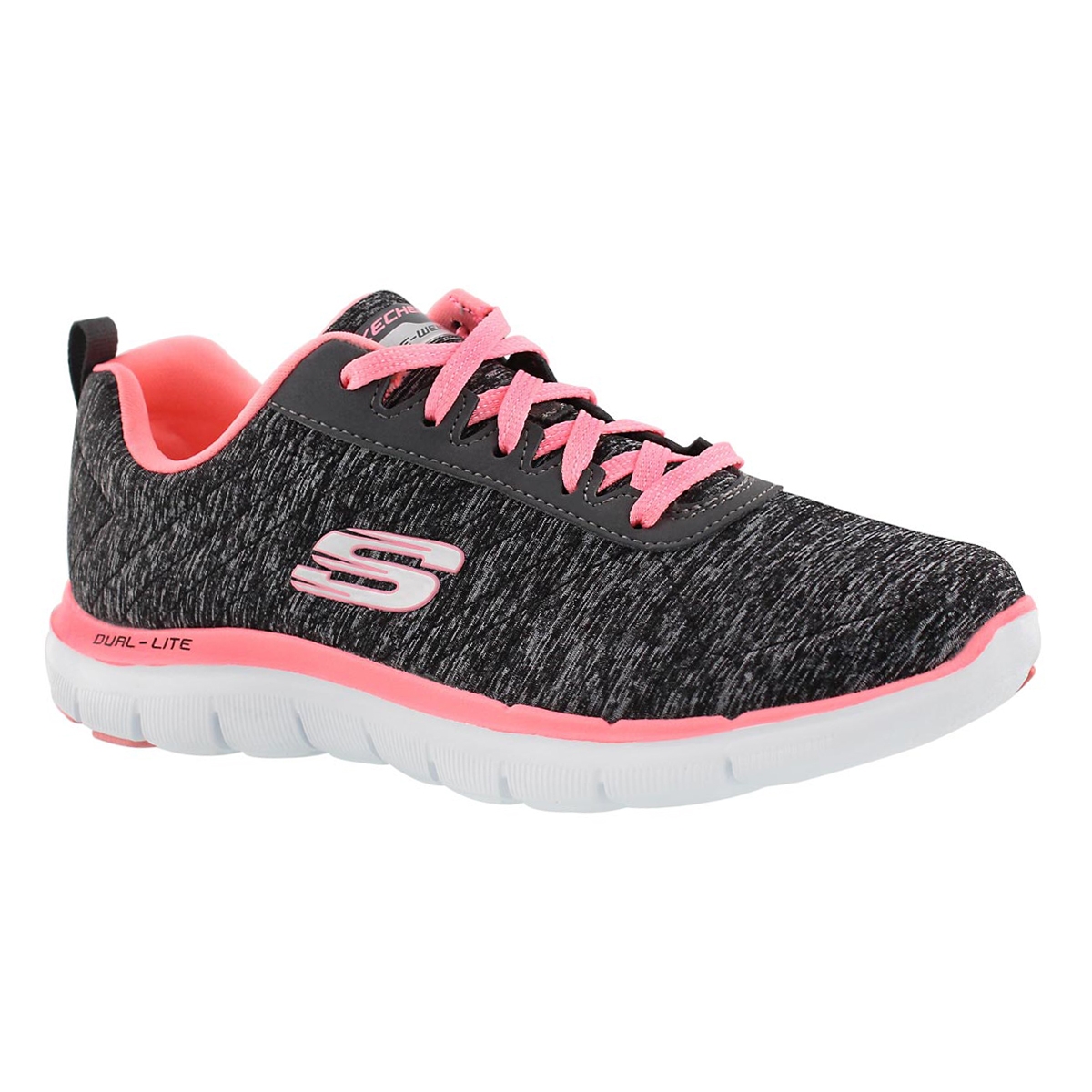 Lds Flex Appeal 2.0 bk/pk lace up runner