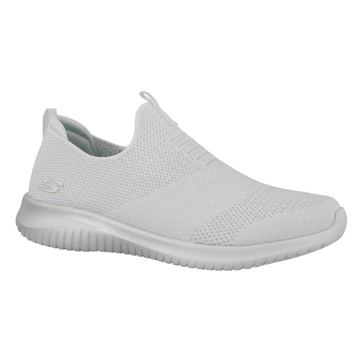 Women's ULTRA FLEX white/silver slip on sneakers