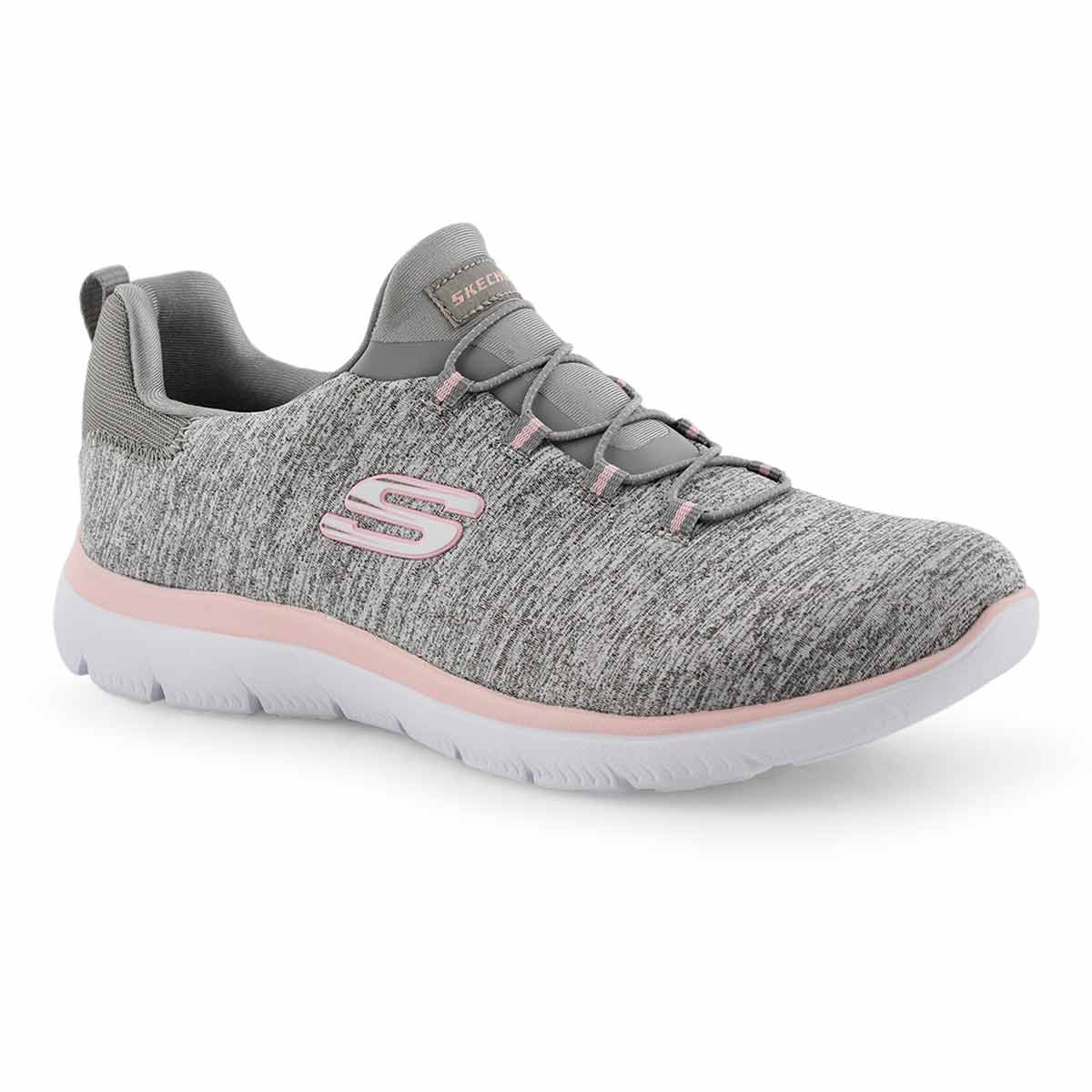 Lds Quick Getaway gry/pnk slip on- wide